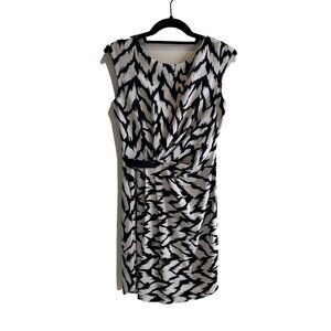 Armani Exchange, Woman Size OP, Black & White zebra Print Dress, A|X, Sleeveless